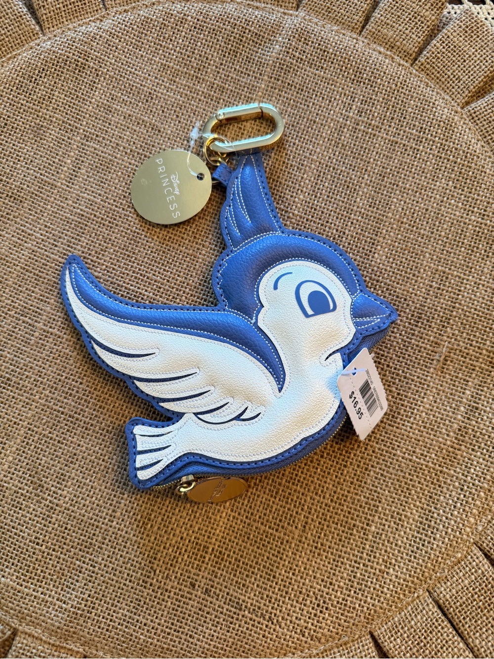 Snow White Blue & White Bird Keychain Pouch